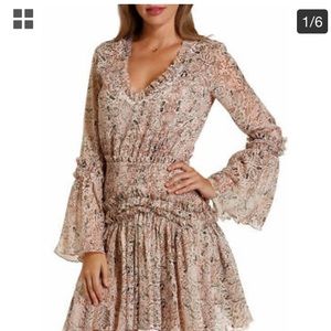 BostonProperPaisleyRuffleDressLong SleevesXXS